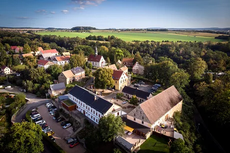 Jugendgästehaus Liebethal von oben